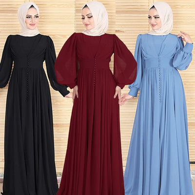 Buy Double Chiffon Muslim Ladies Dress - Elegant Modest Attire | SURAZY