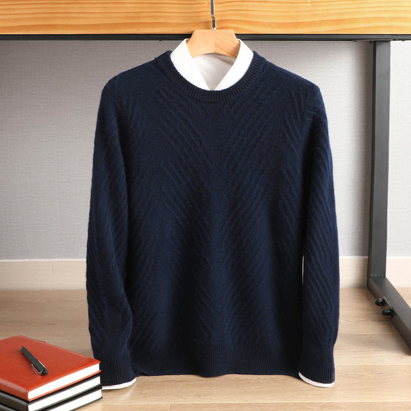 Buy Cashmere Men's Round Neck Padded Sweater - Winter Style | SURAZY